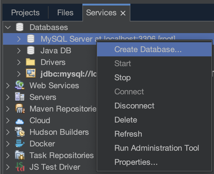 Create database